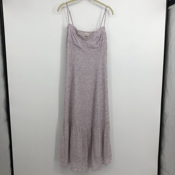 Wilfred Aritzia Broadway Lilac / White Birch printed bustier tiered maxi dress - Picture 11 of 16